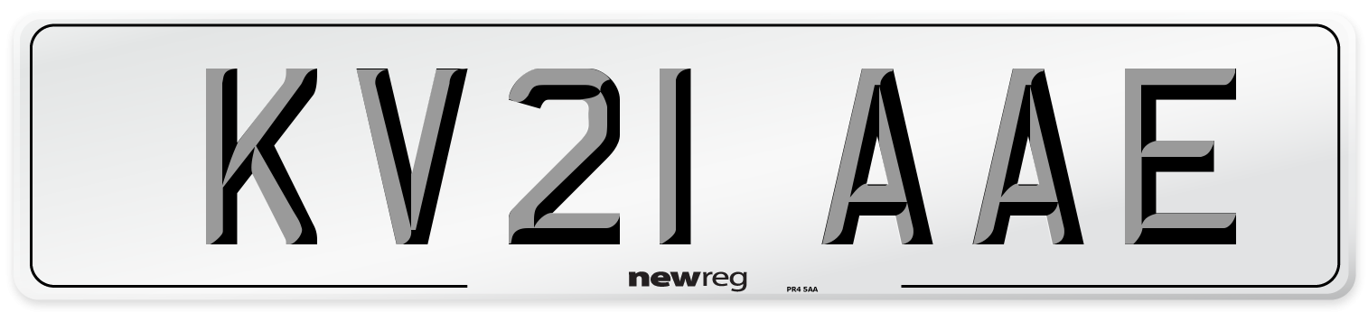 KV21 AAE Number Plate from New Reg